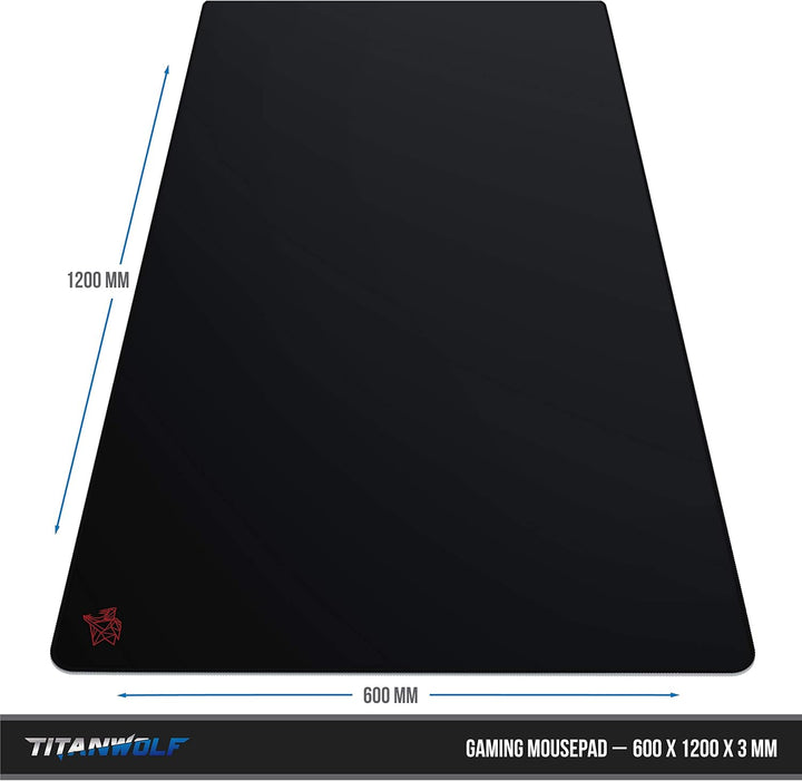 Titanwolf - Übergrösse Mauspad Gaming Titanwolf 1200x600mm XXXL Mousepad gross mit Motiv Tischunterl