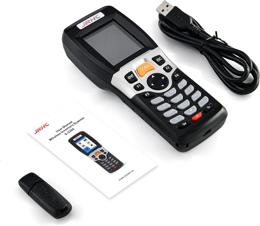 JRHC 1D Barcode Scanner Inventarscanner und Sammler, kabelloser 2.4G Barcode-Scanner zum Scannen von