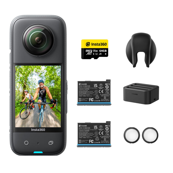 Insta360 X3 Akku-Kit - wasserdichte 360°-Actionkamera mit 1/2"-Sensor, 5,7K 360°, 72MP 360°-Fotos, S