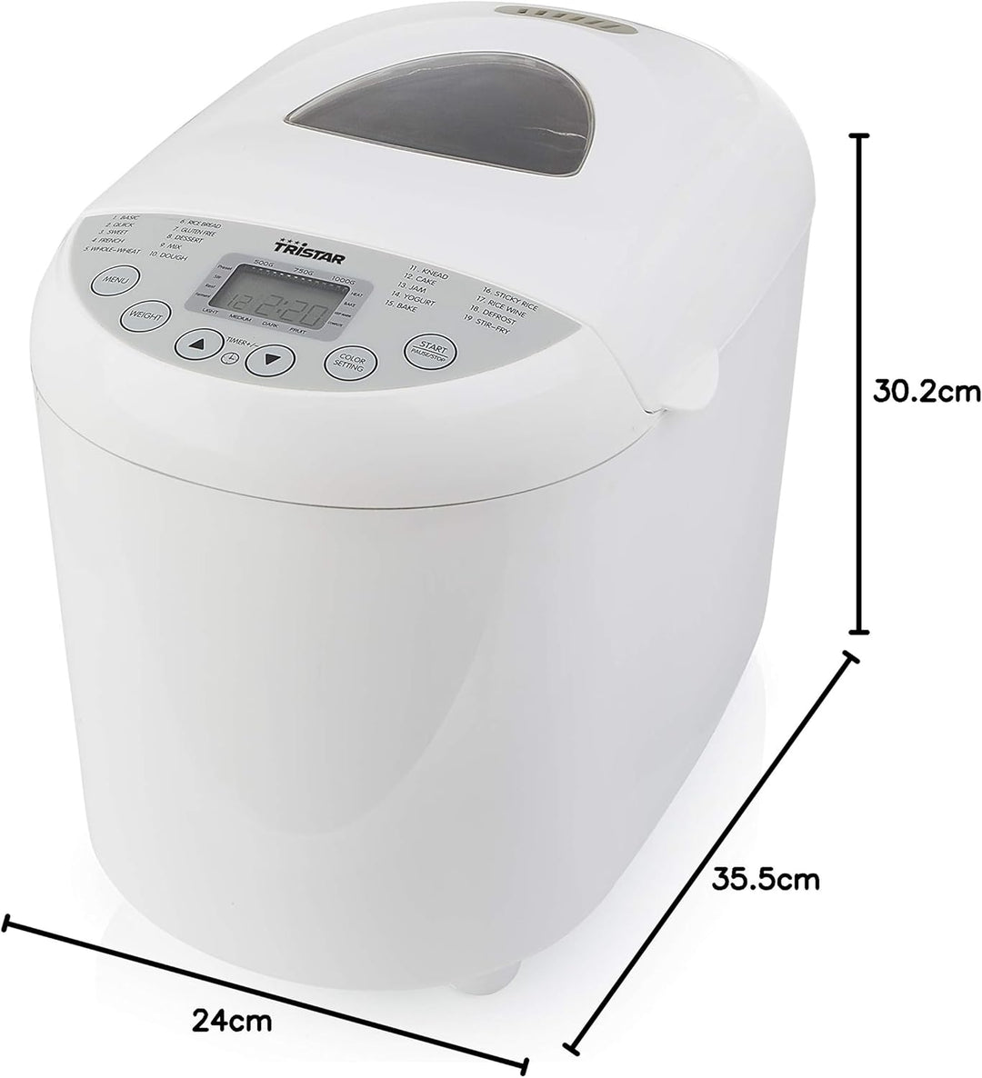 Tristar BM-4586 Brotback-Automat – Einstellbarer Bräunungsgrad für die Kruste – glutenfreies Program