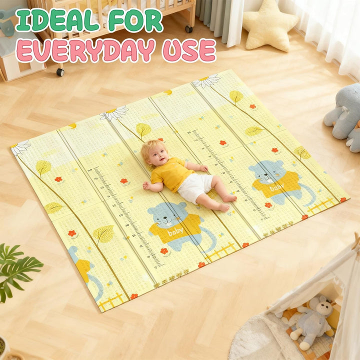 Soontrans Krabbelmatte Baby, Spielmatte Baby Faltbar, 200x180x1cm, Play Mat for Babies Doppelseitige