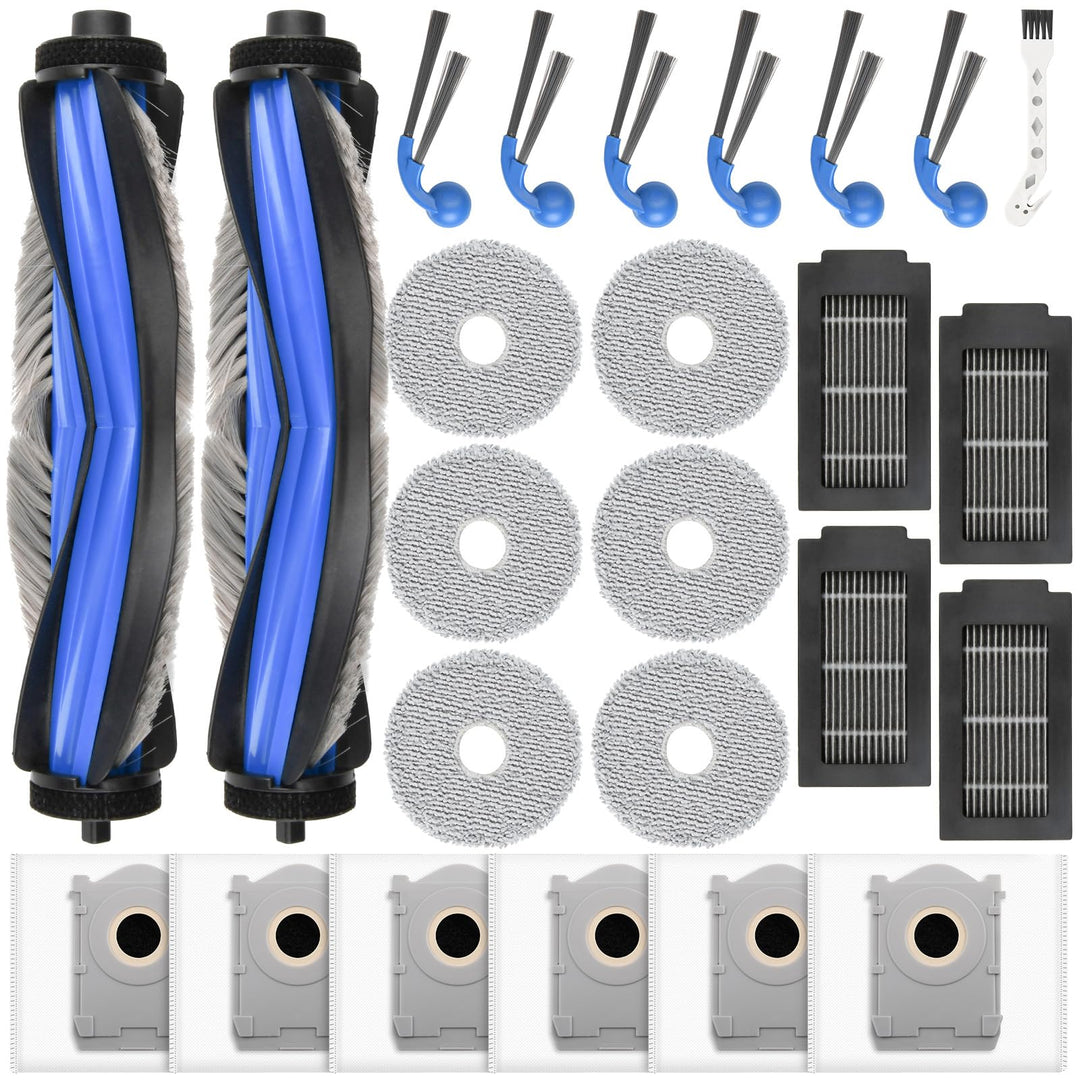 25 Stück Zubehör für Ecovacs Deebot T30C, T30C Omni, T30C Omni Gen2 Saugroboter Ersatzteile, 2 Haupt