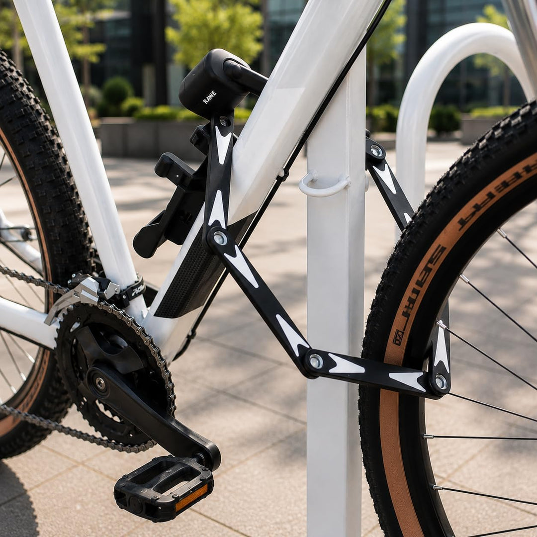 RAVE Fahrradschloss Faltschloss Ultimate Pro 8 mit Schlüssel inkl. Halterung Länge 95 cm schwarz