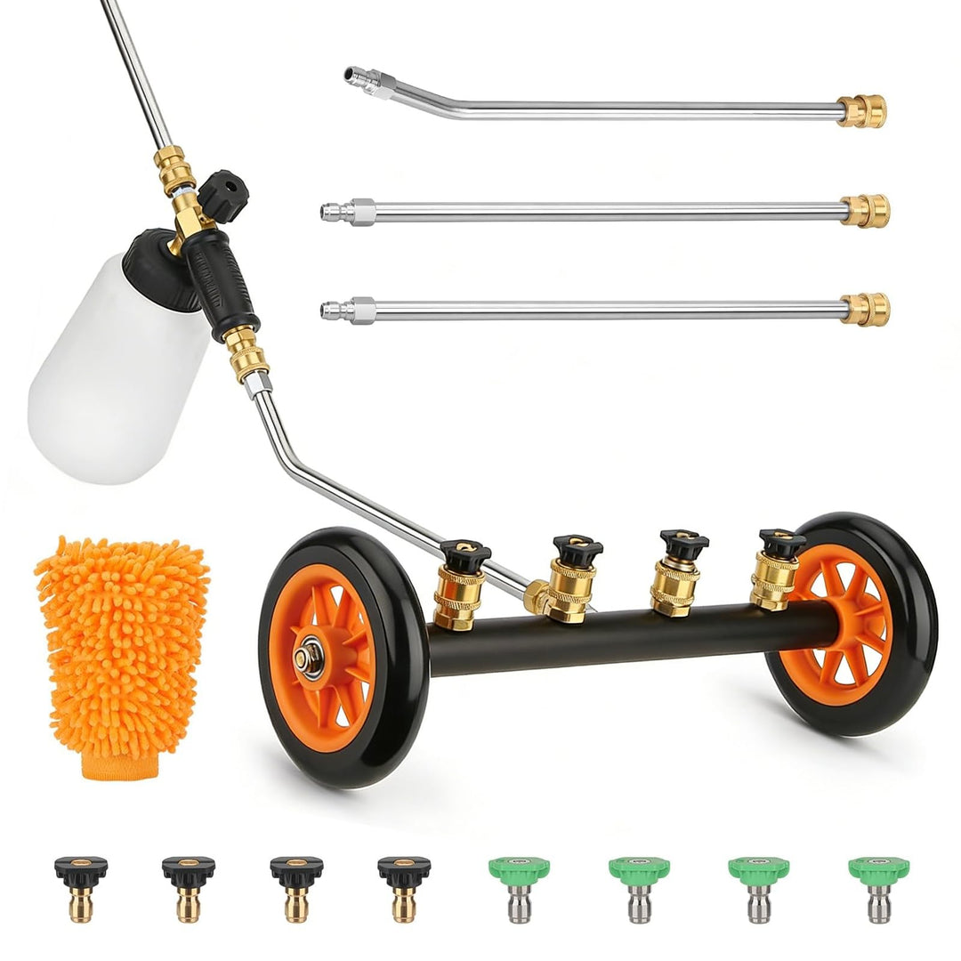 Hochdruckreiniger Auto Unterbodenreiniger, 2-in-1 Unterboden Hochdruckreiniger mit Schaumsprühflasch
