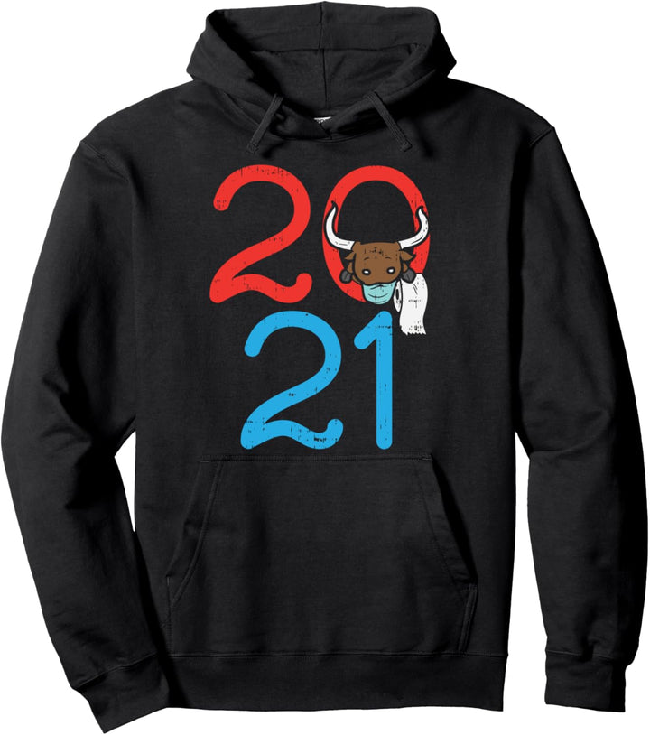 2021 Ox Mask Toilet Paper Chinese New Year Quarantine Gift Pullover Hoodie