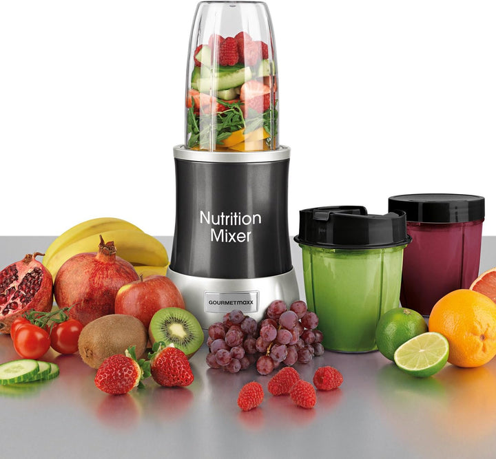 GOURMETmaxx Nutrition Mixer | Smoothie Maker mit XXL-Zubehörset | Standmixer 11-tlg. | Blender mit R