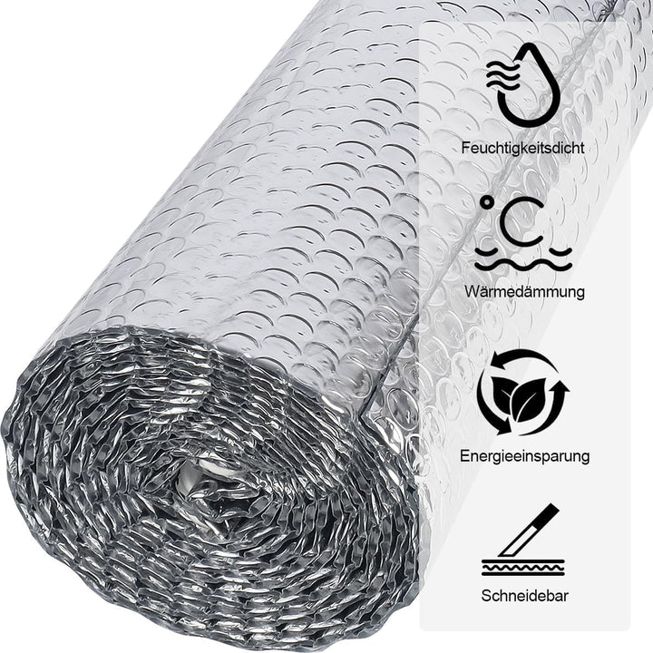 Doppelseitige Aluminiumfolie Isolierung,120 cmx 3 m,3mm Dicke Isolierfolie Dämmfolie Reflexionsfolie