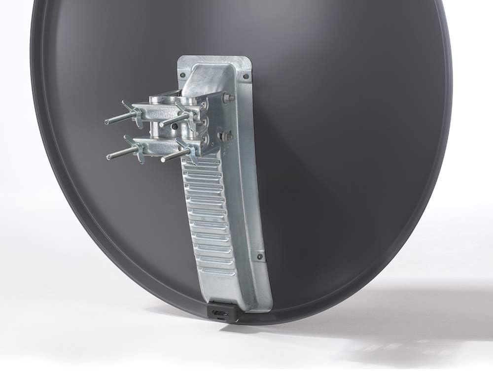 WISI Orbit Line Satelliten Offset-Antenne OA38H in Basaltgrau – 80cm Reflektor mit 40mm LNB-Halterun