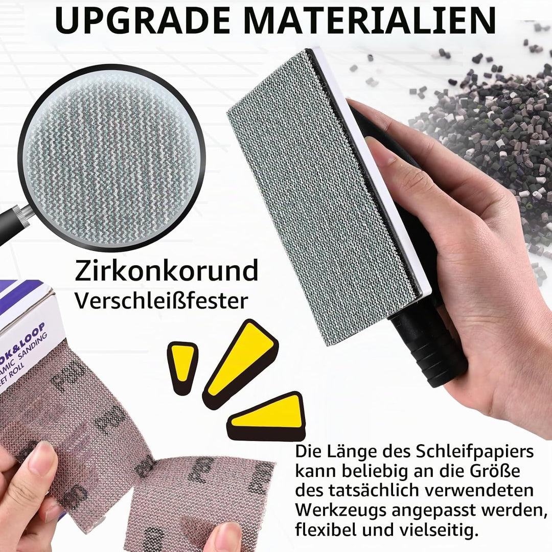 Körnung P80 Netz Schleifpapier Rolle Klett, 70 mm x 12 m, Kollokation mit 70mm Breites Handschleifer