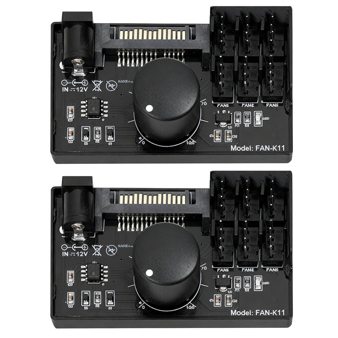 2 Stück PWM Lüfterdrehzahlregler 12V: 4-polig, PC-Lüfteradapter-Hub mit Stromversorgung über SATA un
