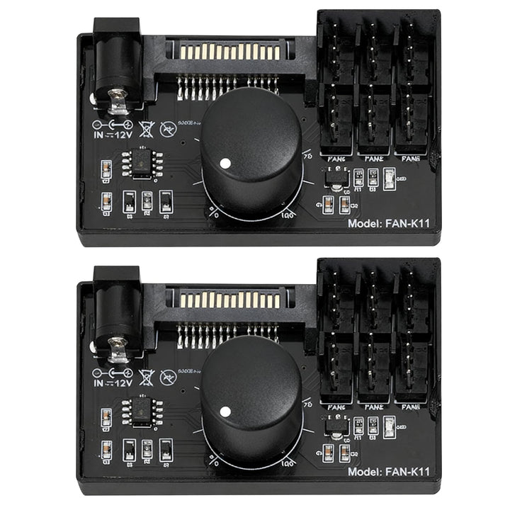 2 Stück PWM Lüfterdrehzahlregler 12V: 4-polig, PC-Lüfteradapter-Hub mit Stromversorgung über SATA un