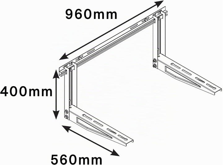 Fischer Halterungen für Klimaanlage Ausseneinheit KLIMA HEAVY, Armlänge 560 mm, Ablagen aus verzinkt