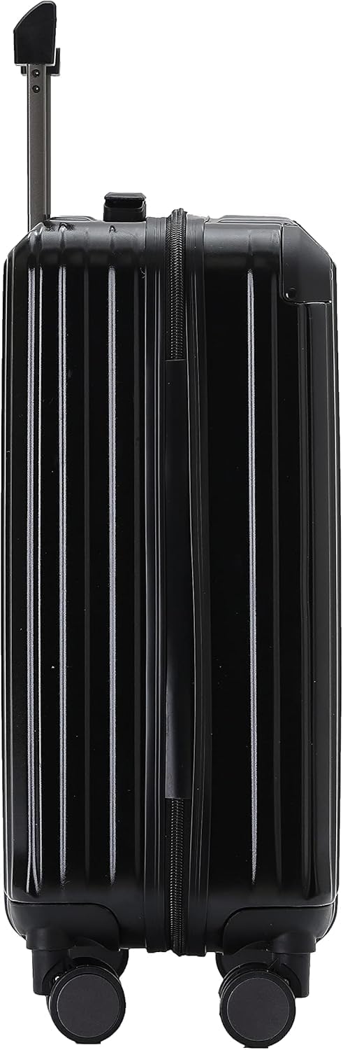M816 TSA-Schloss, Teleskopgriff, Reisekoffer mit 4 Rollen, Hartschale (Schwarz, Kleiner Koffer) Schw