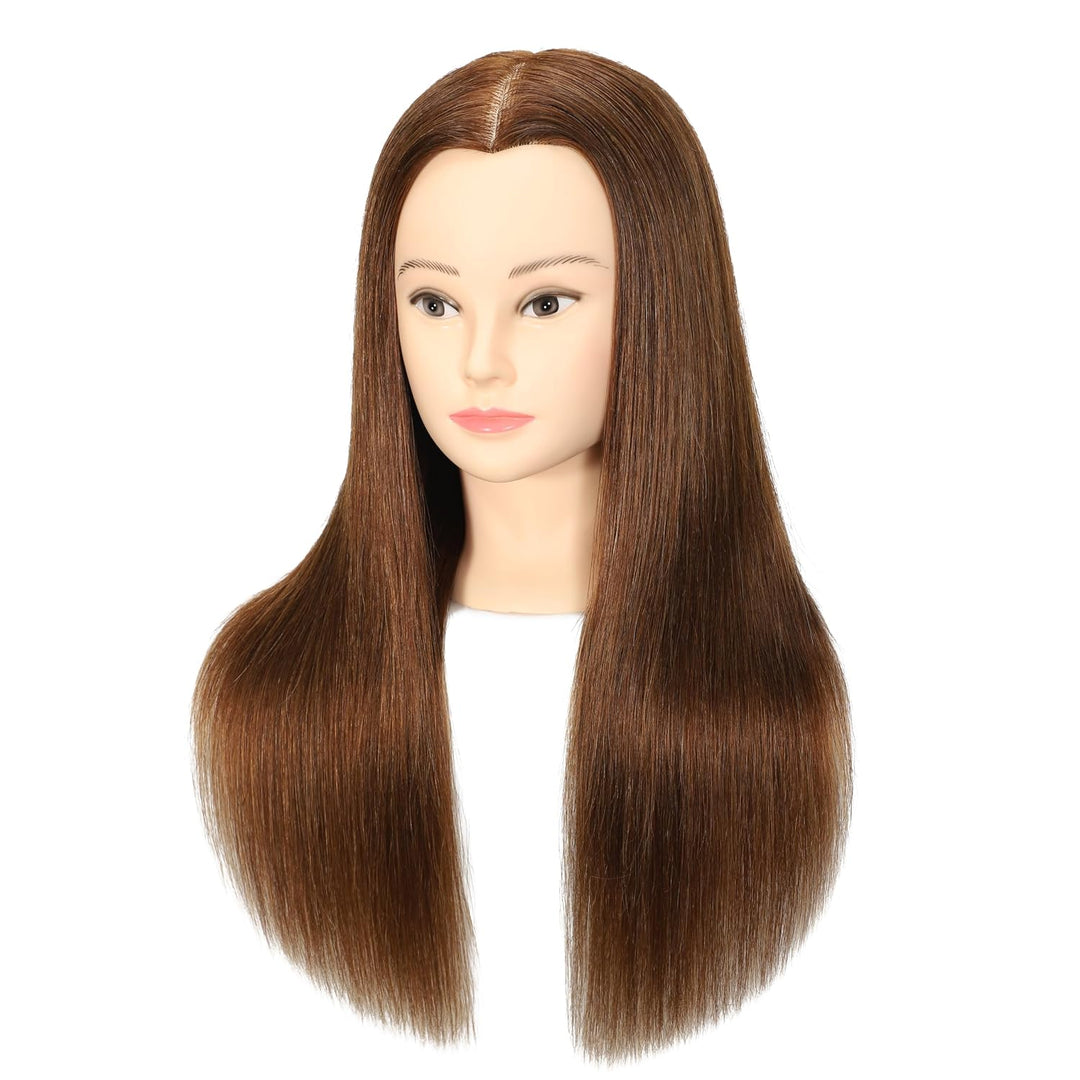 Weiblicher Mannequinkopf aus 100 % Echthaar, Styling-Kopf, Kosmetologie, Puppenkopf für Friseure, mi
