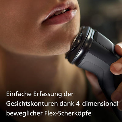 Philips Shaver Series 3000X – Elektrischer Nass- und Trockenrasierer für Männer in Schwarz, mit Skin