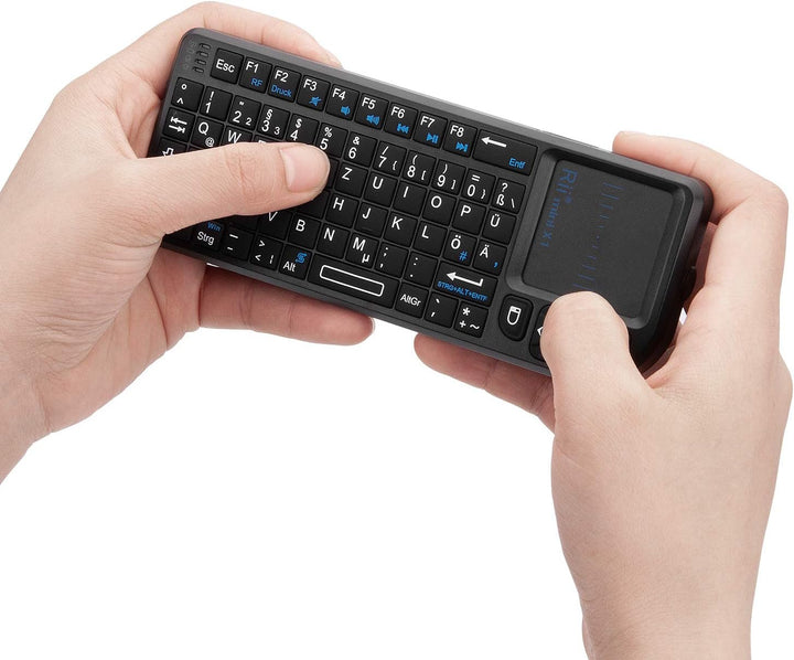 Rii X1 Mini Tastatur Wireless, Kabellos Tastatur mit Touchpad, Mini Keyboard für Smart TV Fernbedien