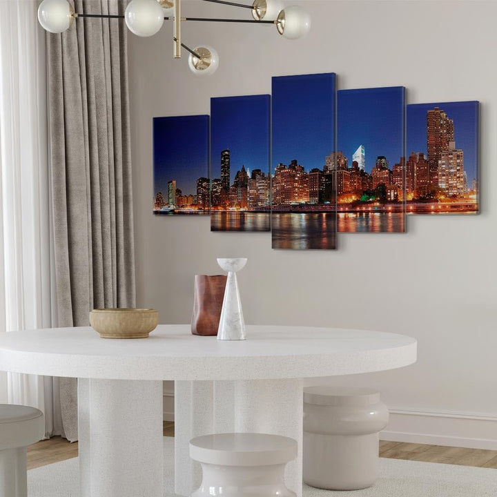 murando - Wandbilder XXL New York 100x50cm 5 tlg - Wand Deko Leinwand Bilder Gross Wanddeko Wohnzimm