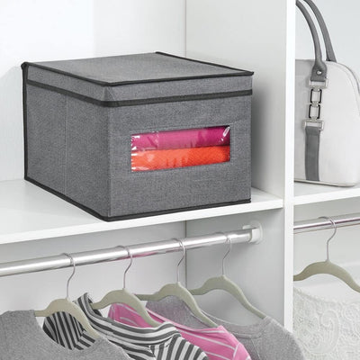 mDesign Stoffbox im 6er-Set – Aufbewahrungsbox aus Stoff – ideal zur Ablage von Kleidung und als Sch
