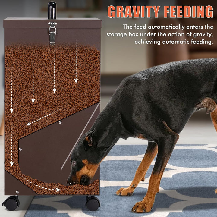 Automatischer Hundetränke 20KG verzinktes Hundefutter Schwerkraftfütterer Extra grosser selbstfütter