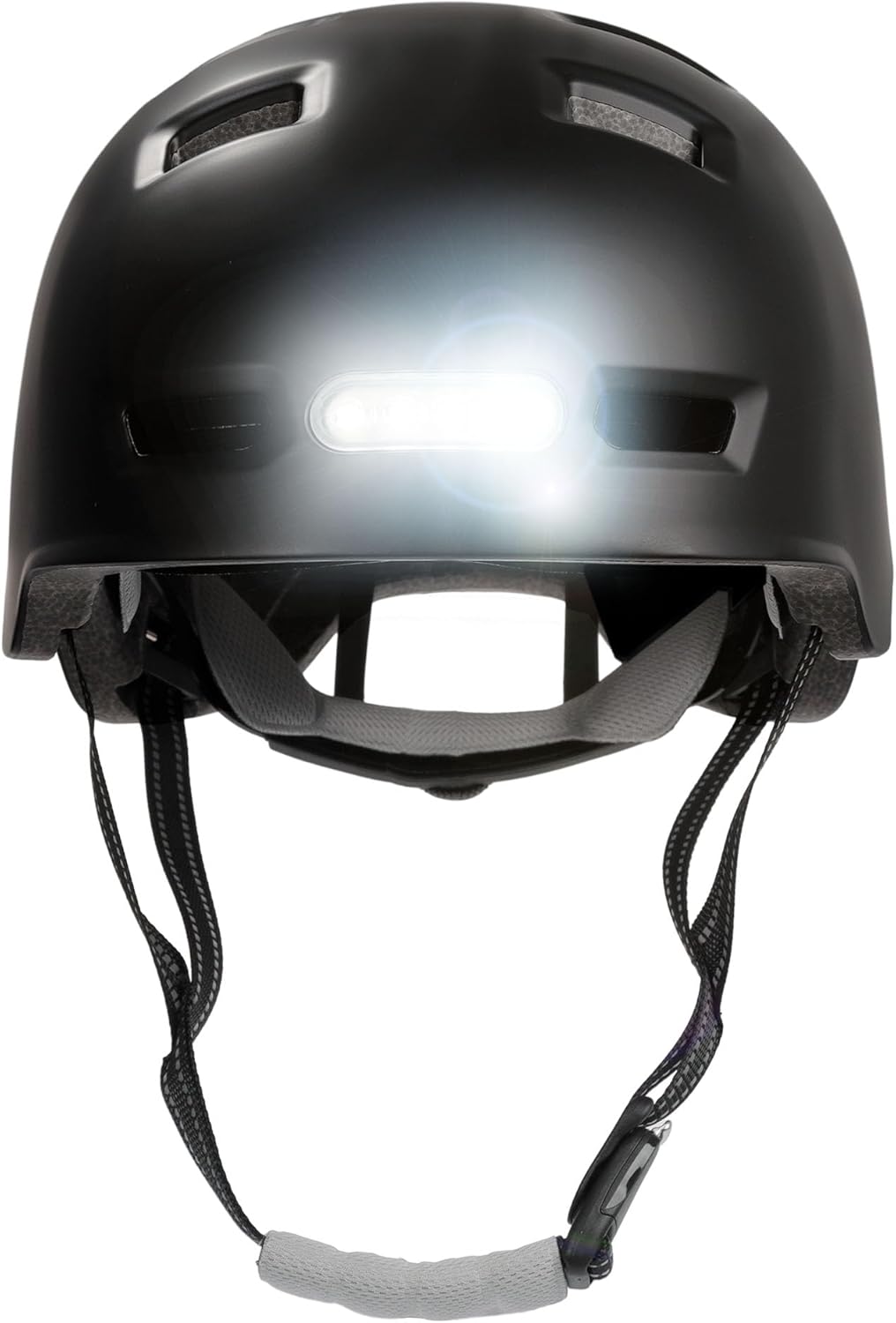 Crazy Safety Vertigo Matt Schwarz Fahrradhelm mit Vorder- und Rücklicht USB | Skater-Helm für Roller