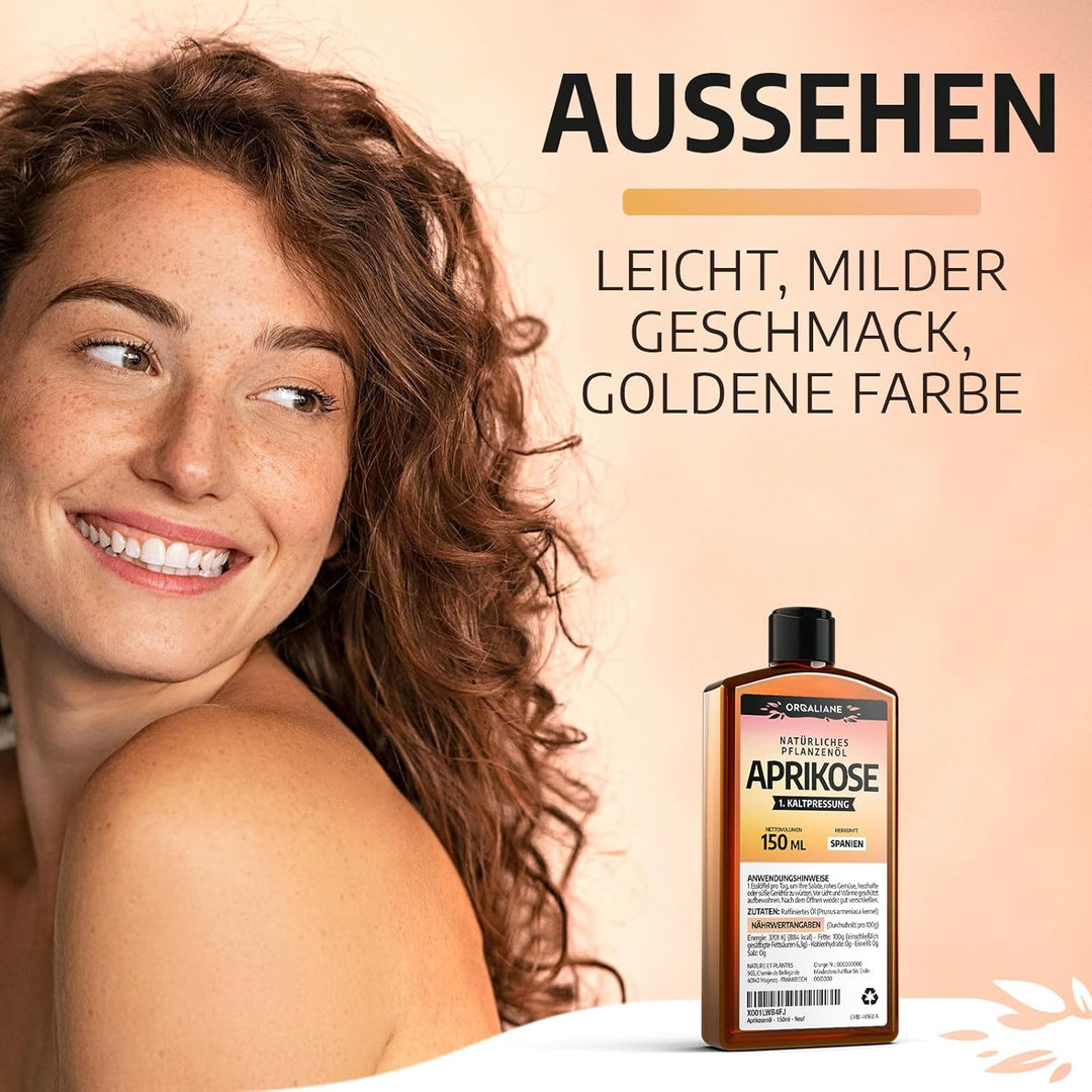Aprikosenkernöl 900 ml - Rein, Natürliche Pflege, Kaltgepresst - Premium Qualität 900 ml (1er Pack),
