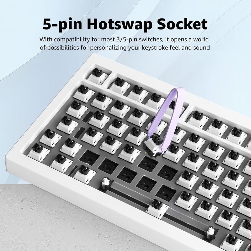 Akko 5075S Mechanische Tastatur Kit, Barebones Gaming Keyboard Wired, Unterstützt QMK/VIA Programmie