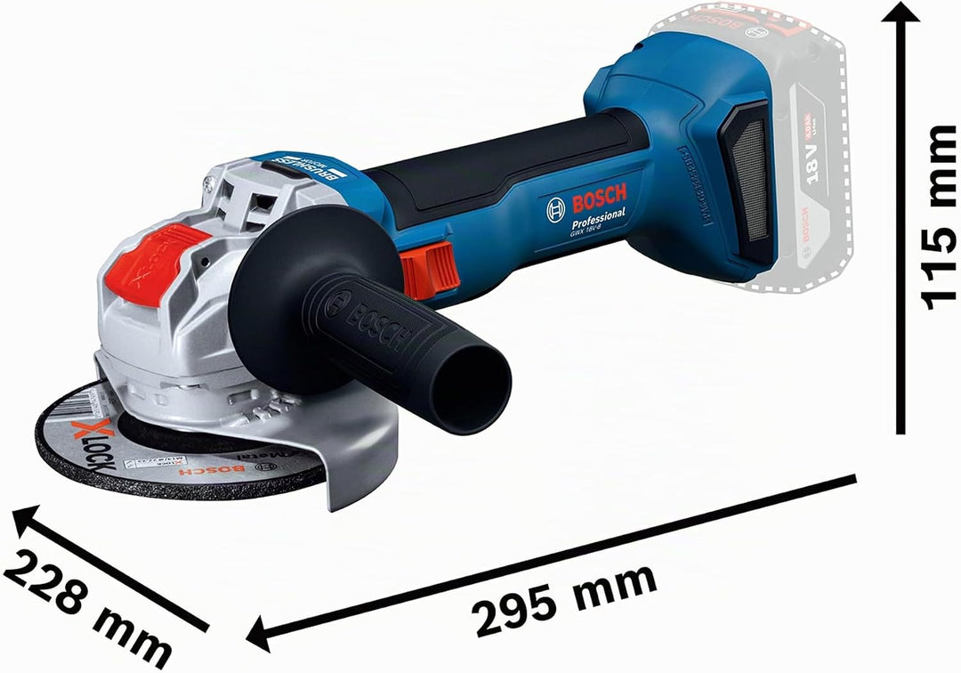 Bosch Professional 18V System Akku-Winkelschleifer mit X-LOCK GWX 18V-8 (inkl. Zusatzhandgriff, Schu