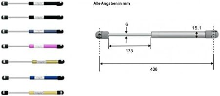 Boote & Yachten Kantschuster Gasfeder - Schwarz Matt, 60N, 173mm Hub, 425mm Länge