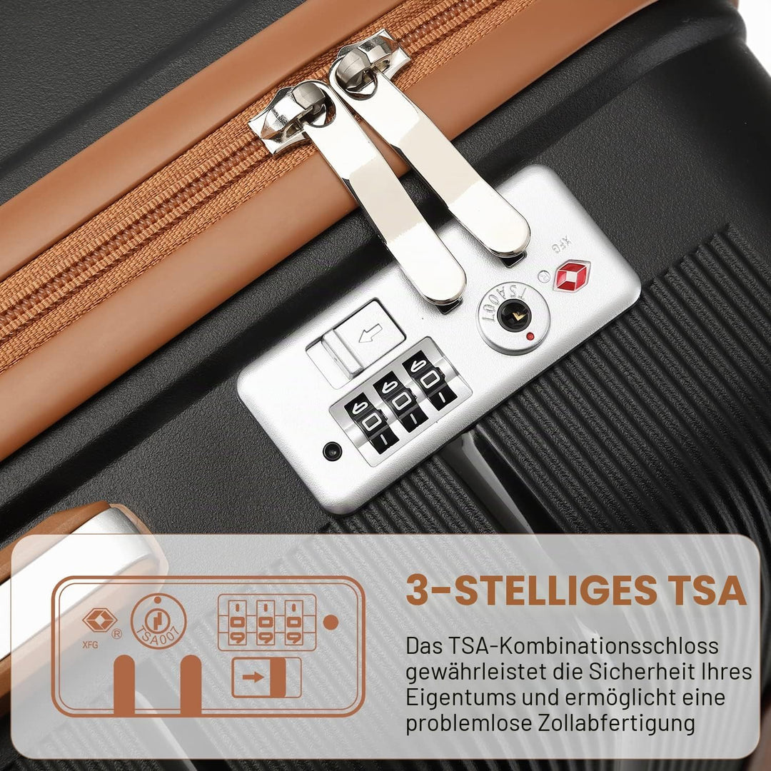 British Traveller Koffer Trolleys Set Hartschalenkoffer Reisekofferset 100% PP Handgepäck Rollkoffer