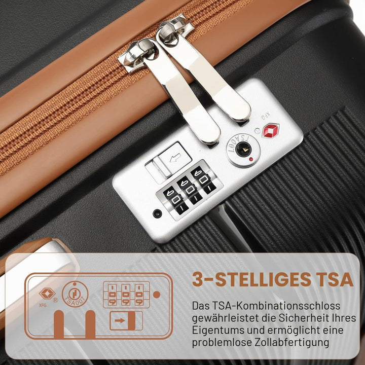 British Traveller Koffer Trolleys Set Hartschalenkoffer Reisekofferset 100% PP Handgepäck Rollkoffer