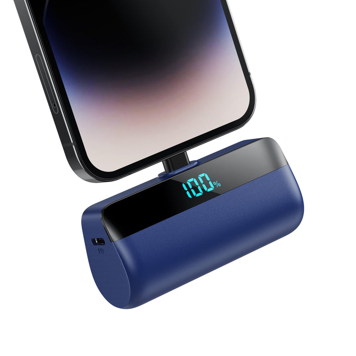 Mini Powerbank für iPhone 5200mAh, Upgrade 20W PD 3.0A Schnelles Aufladen Kompakt Power Bank mit LCD