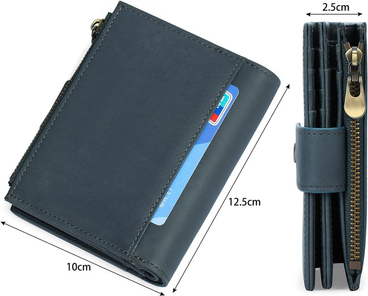 SENDEFN Herren Geldbörse aus echtem Leder - RFID Schutz - 15 Kartenfächer - Portemonnaie für Männer