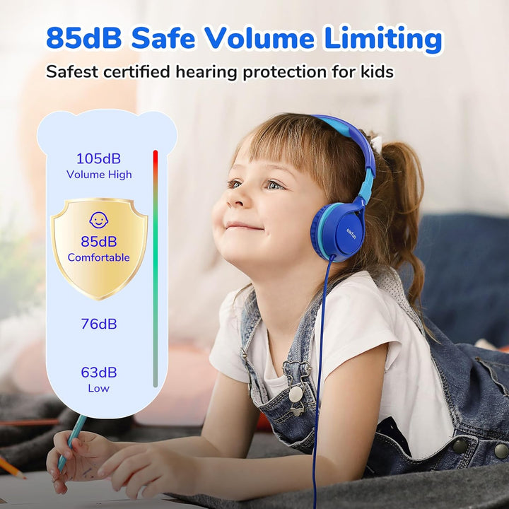 Kinder Kopfhörer [2er-Pack], EarFun Kopfhörer Kinder mit Kabel, 85dB Lautstärkenbegrenzer, Superleic