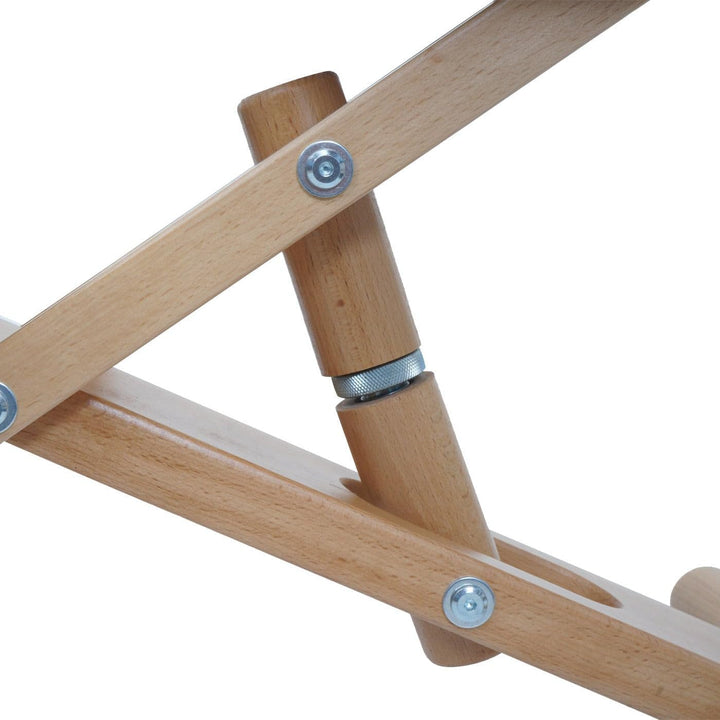 Mendler Kniestuhl HWC-Q46, Sitz-/Kniehocker höhenverstellbar Rollen Stoff/Textil (200g/m²) Holz - Cr