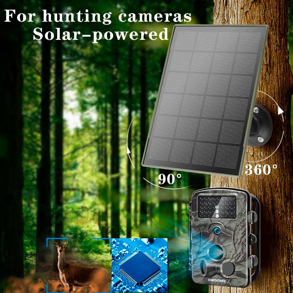 1Pack Solarpanel,3W/5V,Trail-Kameras,6000mAh Li-Ionen-Akku,Micro-USB/Typ-C/DC,Schnittstellen,IP66,ko
