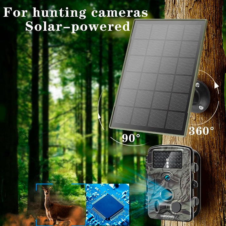 1Pack Solarpanel,3W/5V,Trail-Kameras,6000mAh Li-Ionen-Akku,Micro-USB/Typ-C/DC,Schnittstellen,IP66,ko