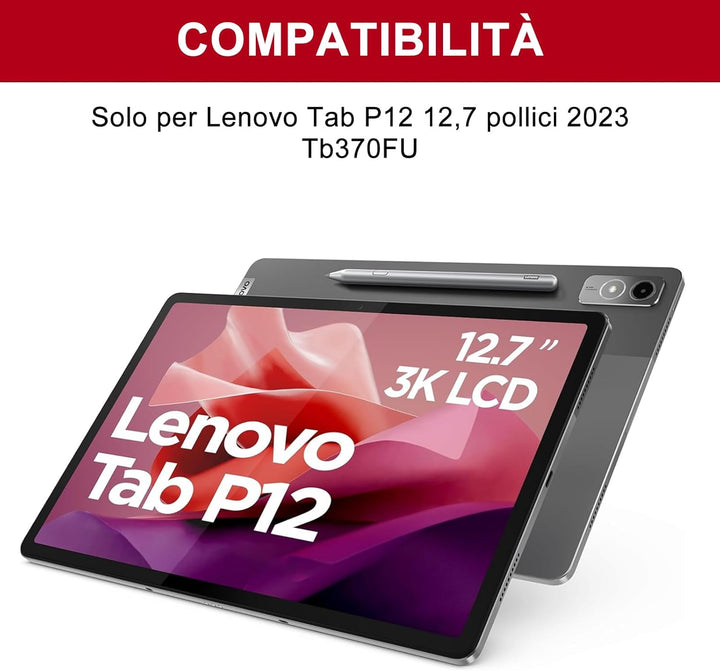 Tastatur für Lenovo P12 12.7 Zoll, Ltalian Keyboard Kabellos, Abnehmbare Bluetooth Hülle mit Tastatu