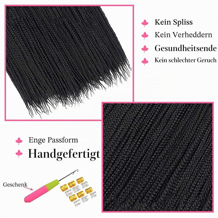 TAOYEMY Box Crochet Braids Haarverlängerungen 6 Packs 16 Zoll Synthetische Flechtfrisur 22 Stränge/P