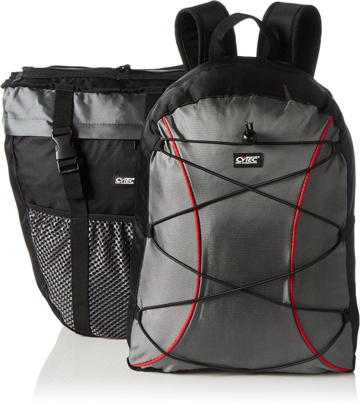 Cytec Tourentasche Travel 3-Fach Fahrradtasche 54 x 32 x 29 cm, 50 Liter Grau/Schwarz, 54 x 32 x 29