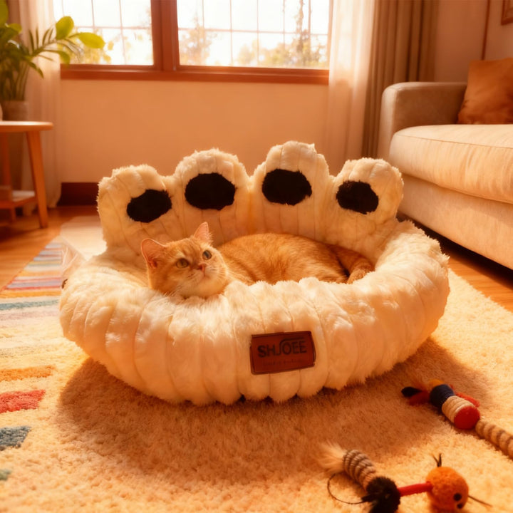 Flauschig Haustierbett Warm Hundebett Katzenbett Niedlich Bärentatzen-Form Hundekissen Katzenkissen