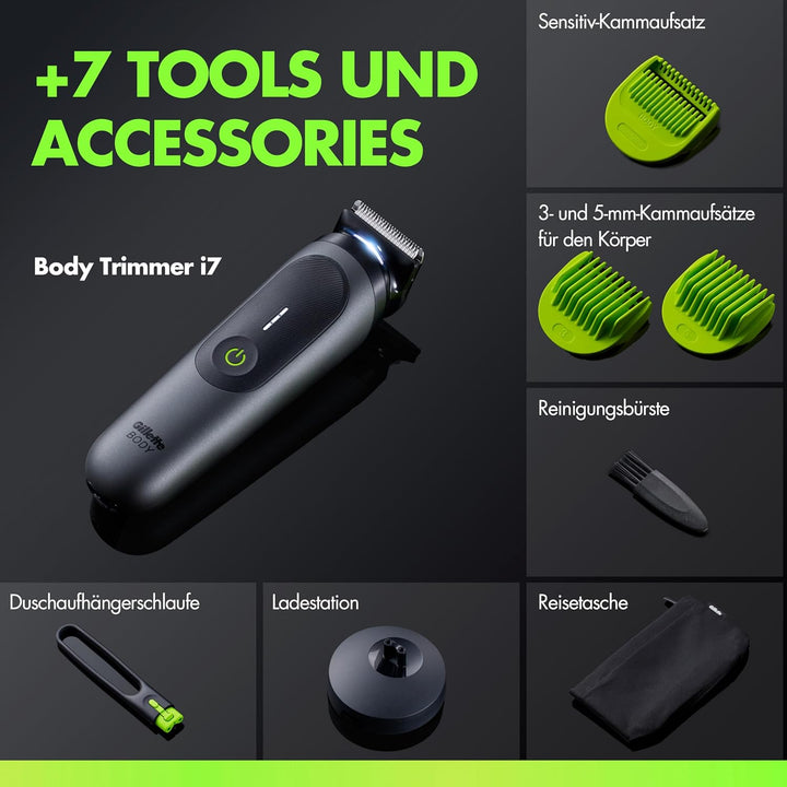 GilletteLabs i7 Body + Intimate Trimmer Herren mit SkinFirst-Technologie — Intimrasierer Mann für Kö