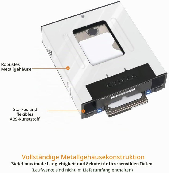 ICY DOCK flexiDOCK MB795SP-B - Dock trägerlos für 1x 2,5 Zoll und 1x 3,5 Zoll SATA/SAS SSD/HDD 1x 2,