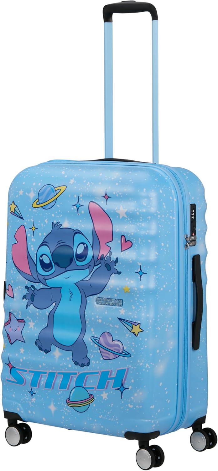 American Tourister Wavebreaker Disney - Stitch Hartschalenkoffer Gross (77 cm), Reisekoffer, TSA Sch