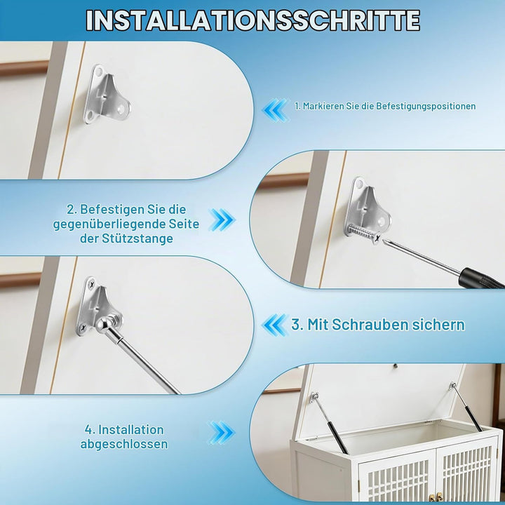 2 Stück Gasdruckfeder 380mm 245N/25Kg,L-Förmigen,Gasdruckdämpfer,Stossdämpfer Für Werkzeugkasten Woh
