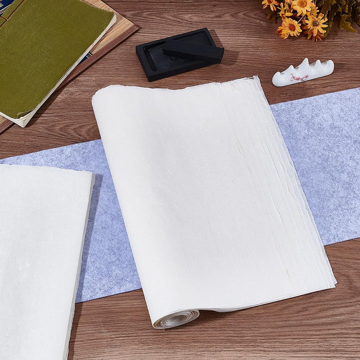 NBEADS 10 Stück Maulbeerpapier, 144x38cm Kalligraphie Papier Natürliches Decoupage Seidenpapier Natu