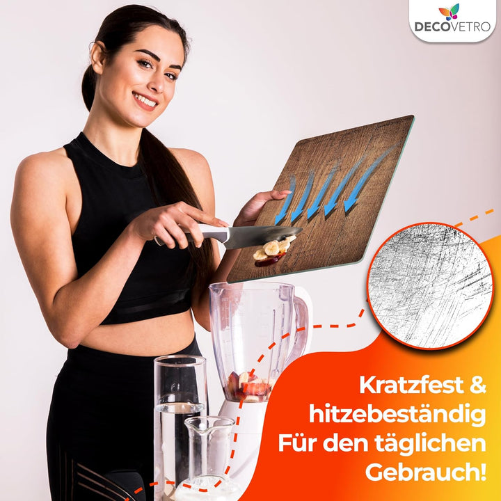 Decovetro® Schneidebrett Glas | 40 x 30 cm | Glass Cutting Board | Hygienisches und robustes Glassch