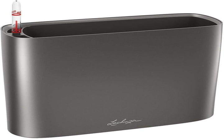 LECHUZA DELTA 20 anthrazit metallic 15563 Anthrazit Metallic 40x15x18 cm Tischgefäss, Anthrazit Meta