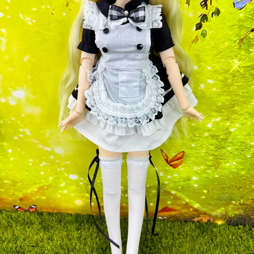 niannyyhouse 1/3 1/4 1/6 BJD Puppen Kleidung Kleid Schürze Kopfschmuck Unterhose Socken Bunny Dienst
