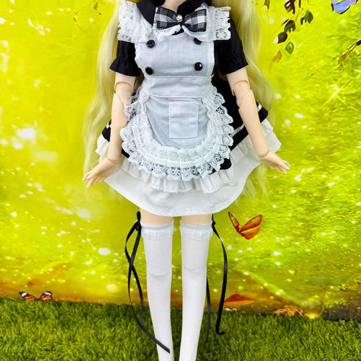 niannyyhouse 1/3 1/4 1/6 BJD Puppen Kleidung Kleid Schürze Kopfschmuck Unterhose Socken Bunny Dienst