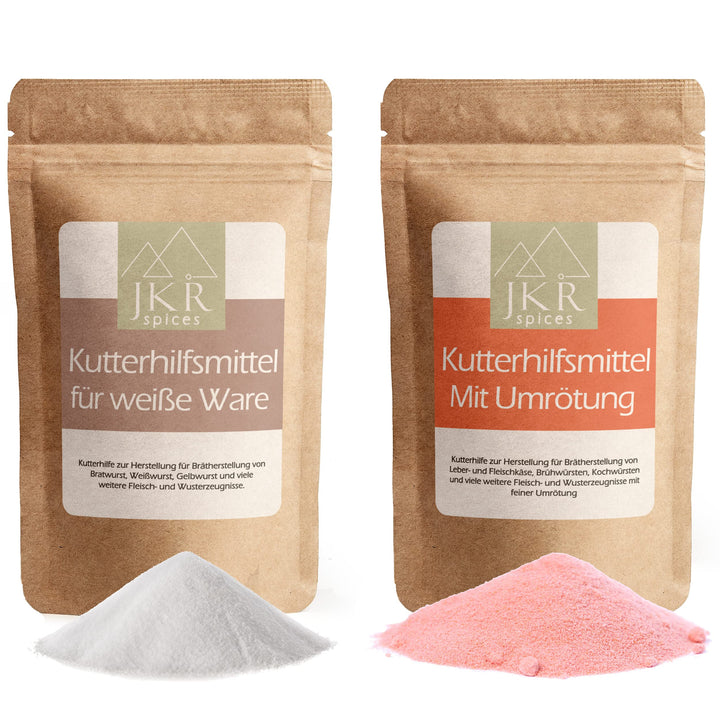 JKR Spices® Kombiangebot: 1000g Kutterhilfsmittel mit Umrötung + 1000g Kuttermittel für weisse Ware